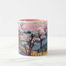 Lueur de soirée au pont de Koganei, Ando Hiroshige Tasse À Café