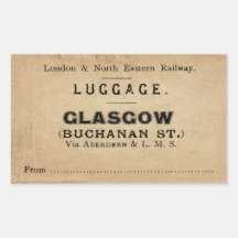 Luggage Glasgow Autocollants Rectangulaires