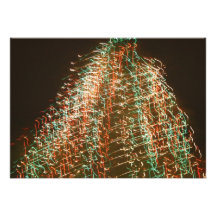 Lumières abstraites d'arbre de Noël, arrière - pla Invitations Personnalisées