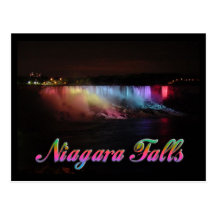 Lumières de chutes du Niagara la nuit Cartes Postales