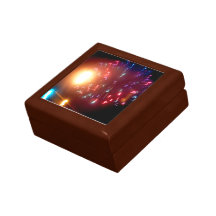 Lumières de feux d'artifice dans le ciel boîtes à bijoux