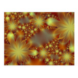 Lumières d'or de fleur cartes postales