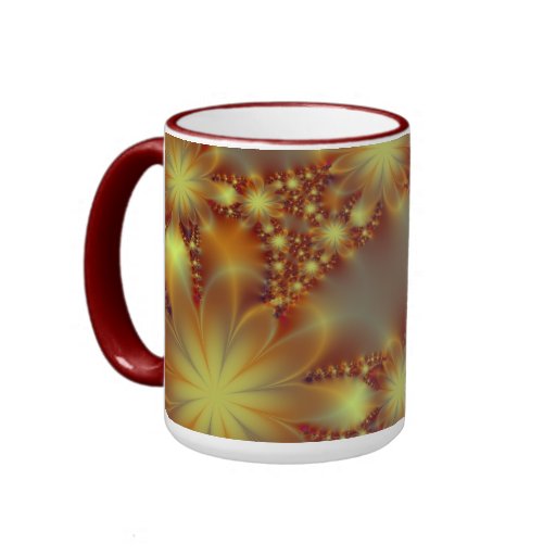 Lumières d'or de fleur mug à café