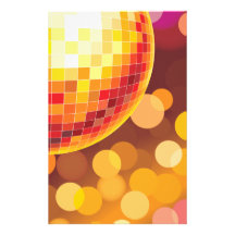 Lumières d'or de temps de partie de disco motifs pour papier à lettre