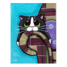 Lundi matin bleus - carte postale de chat