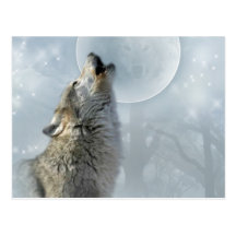 Lune bleue de loup carte postale
