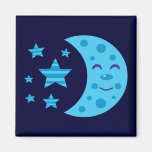 Lune bleue et étoiles barrées magnets