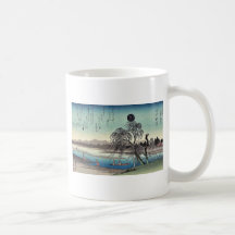 Lune d'automne au-dessus de rivière de Tama par An Tasse À Café