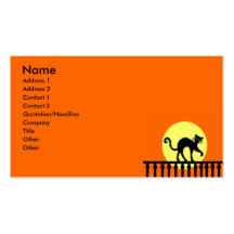Lune de barrière de chat noir cartes de visite professionnelles