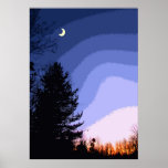 Lune de coucher du soleil posters