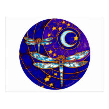 lune de libellule carte postale
