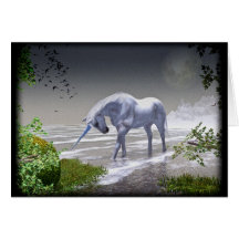 Lune de licorne carte de vœux