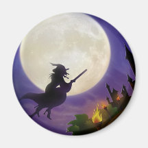 Lune de sorcière de Halloween pleine Aimants