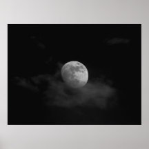 Lune en nuages posters