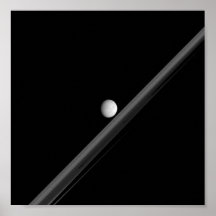 Lune et anneaux de Saturnian Affiche