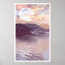 Lune et eau 1 affiche