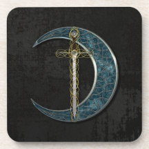 Lune et épée celtiques sous-bocks