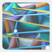 Lunes déloyales (cubisme coloré) autocollants