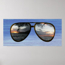 Lunettes de soleil de coucher du soleil d'Hawaï Posters