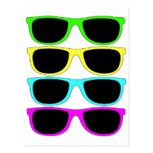 Lunettes de soleil du cru RVB Fluo Cartes Postales