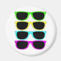 Lunettes de soleil du cru RVB Fluo Aimants Pour Réfrigérateur