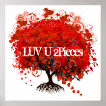 Luv U 2 morceaux de puzzle de racines rapièce l'ar Posters