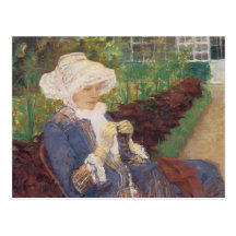 Lydia faisant du crochet dans le jardin à marneux  cartes postales