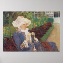 Lydia faisant du crochet dans le jardin à marneux  poster