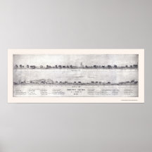 Lynn, carte panoramique de mA - 1820 Affiche