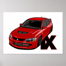M. de Mitsubishi EVO IX Posters