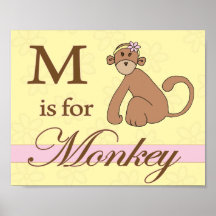 M est pour le singe (la fille) posters
