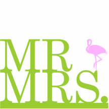 M. et Mme Flamingo Cake Topper Photos En Relief