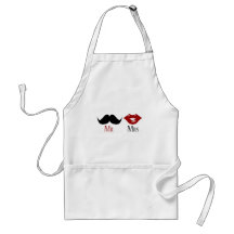 M. et Mme noirs de moustache de guidon Tabliers