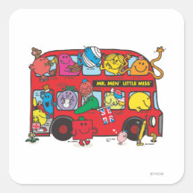 M. Men et petite Mlle Bus Autocollants