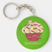 M. Mustached Cupcake Porte-clefs
