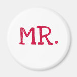 M. rouge des textes de marié magnets pour réfrigérateur