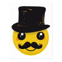 M. Smiley Mustache Carte Postale