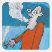 M. smokey sticker carré