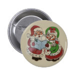 M. vintage Père Noël Couple Badge Avec Épingle
