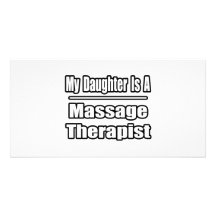 Ma fille est un thérapeute de massage cartes de vœux avec photo