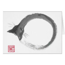 Macaronis, chat de Sumi=e Enso Cartes
