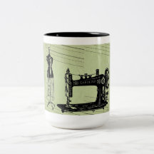 Machine à coudre chic française vintage mugs