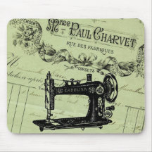 Machine à coudre chic française vintage tapis de souris