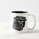 Machine à écrire noire vintage tasse à café