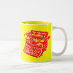 Machine à écrire vintage de rouge d'art de bruit tasses