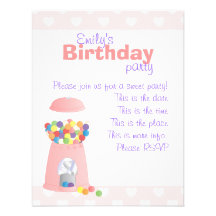 Machine rose de Gumball Cartons D'invitation