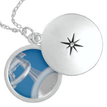 Macro collier de pendentif d'argent sterling de tr