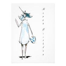 Madame à déjeuner carte de joyeux anniversaire bristol