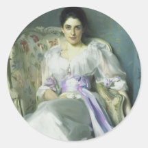 Madame Agnew Stickers de John Singer Sargent Adhésif Rond