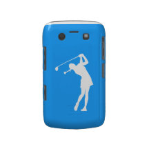 Madame audacieuse Golfer Silhouette White de cas s Étui Blackberry Bold